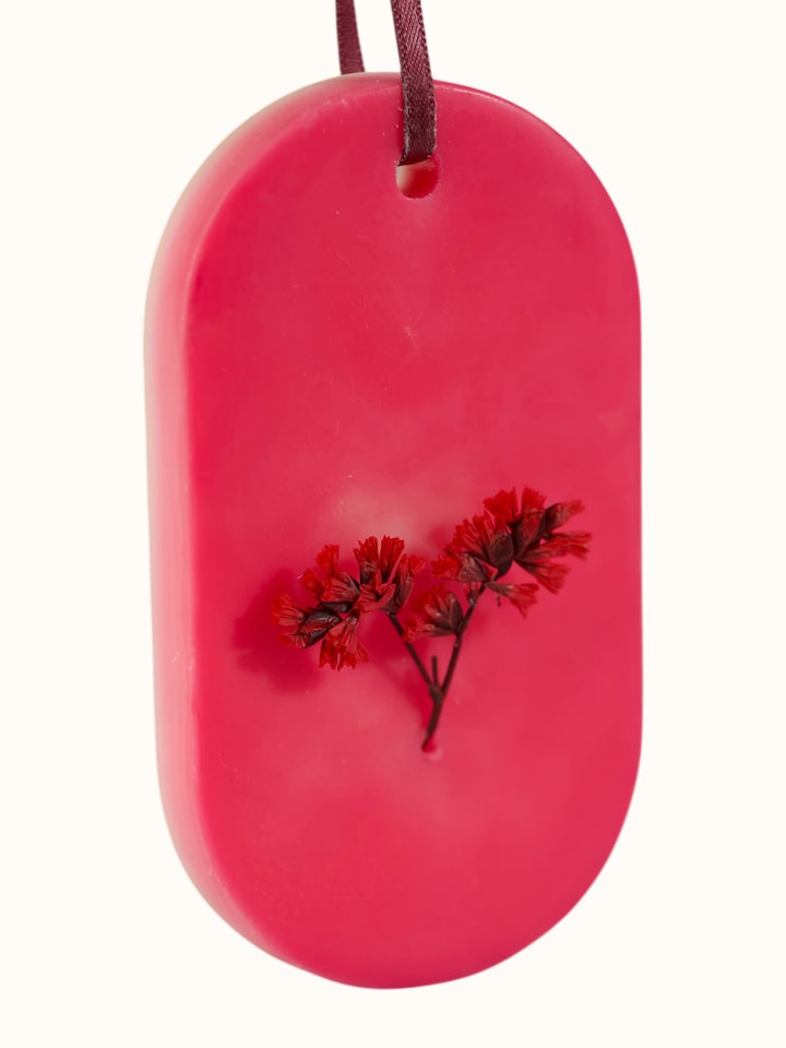 Side-angle view of the Ruh Gulab Rose Soya Wax Tablet (2 Pcs)