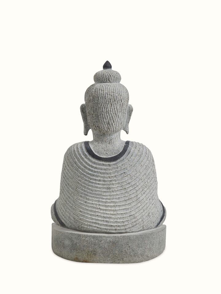 Back view of the Stone Carved Buddha Idol