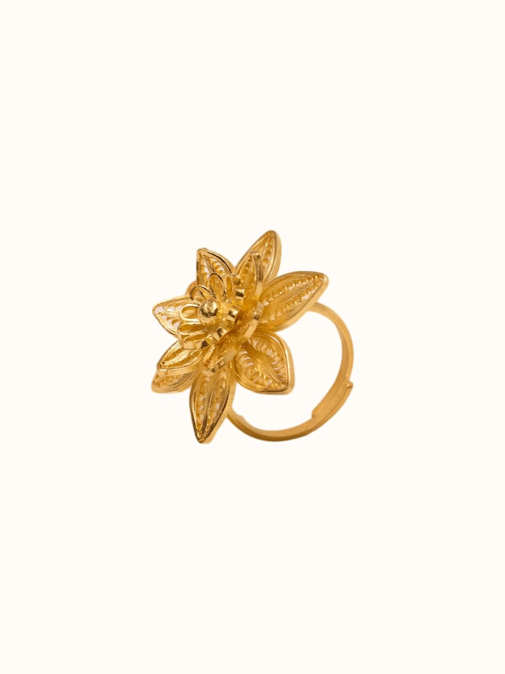 Close-up view of Silver Smithing Ring highlighting the stone setting and metalwork detail