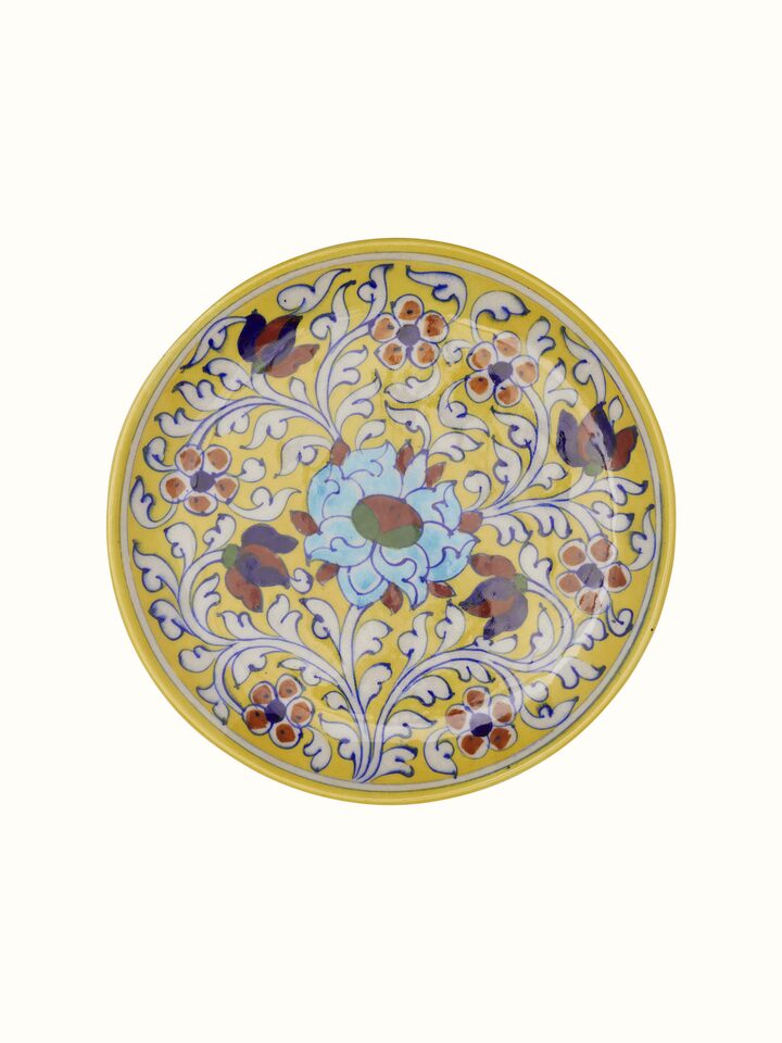 Bottom view of Blue Pottery Ceramic Decorative Plate