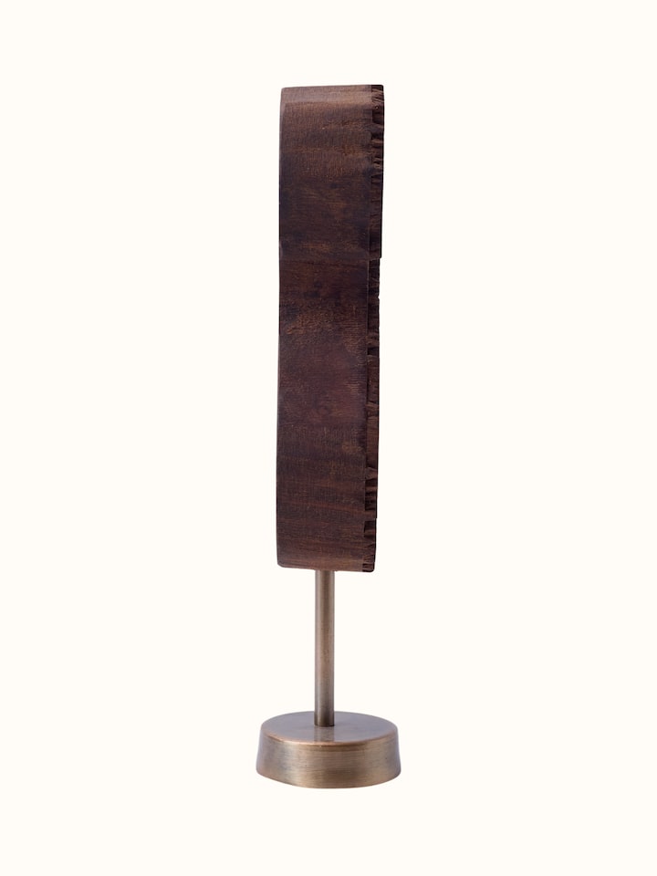 side detail view of sheesham wood carved paisley wooden block