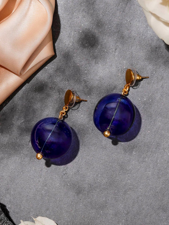 Silver Flame Glass Drop Earrings