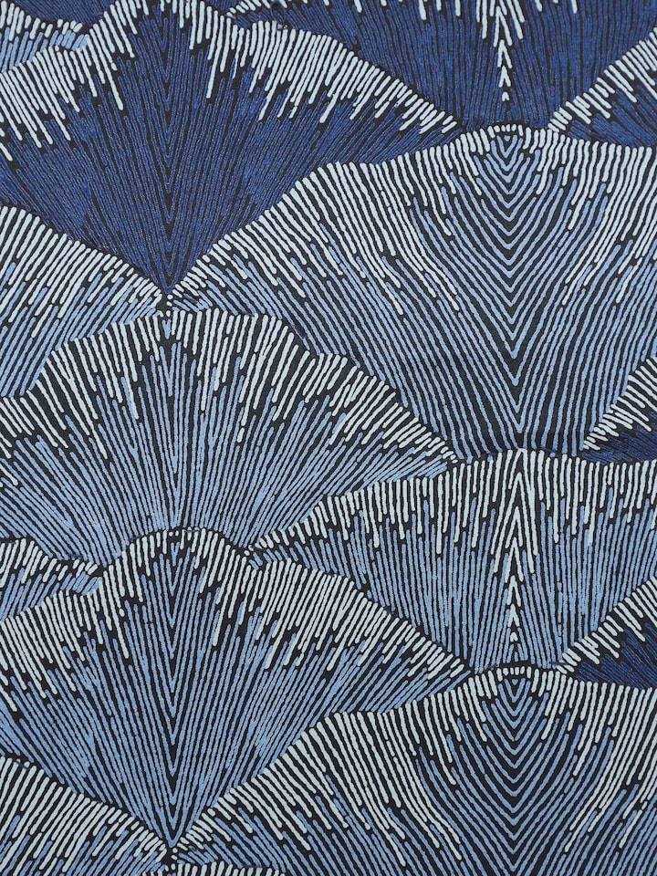 Parvat Indigo Ombre Silk Sanganeri Hand Block Printed Cushion Cover