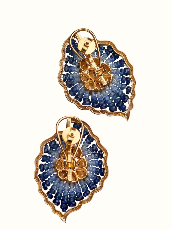Back view of the Dank Polki 14 Karat Gold Studs