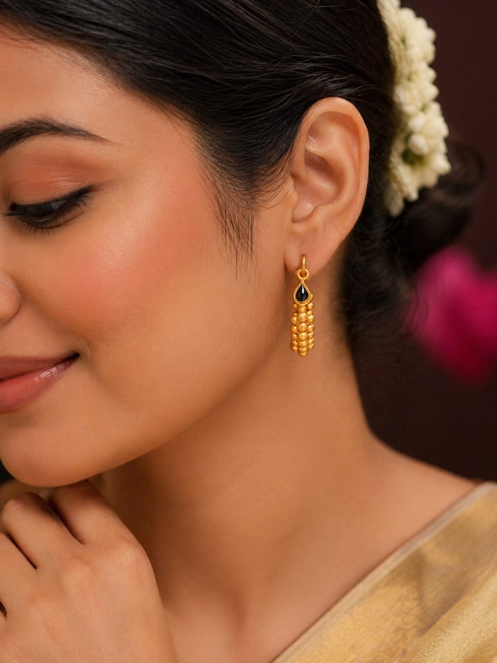 Thushi 22 Karat Gold Hoop Earrings by Swadesh