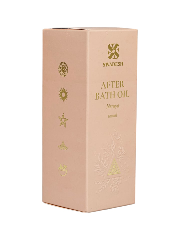 Close-up view of After Bath Oil Neraya highlighting the packaging label detail