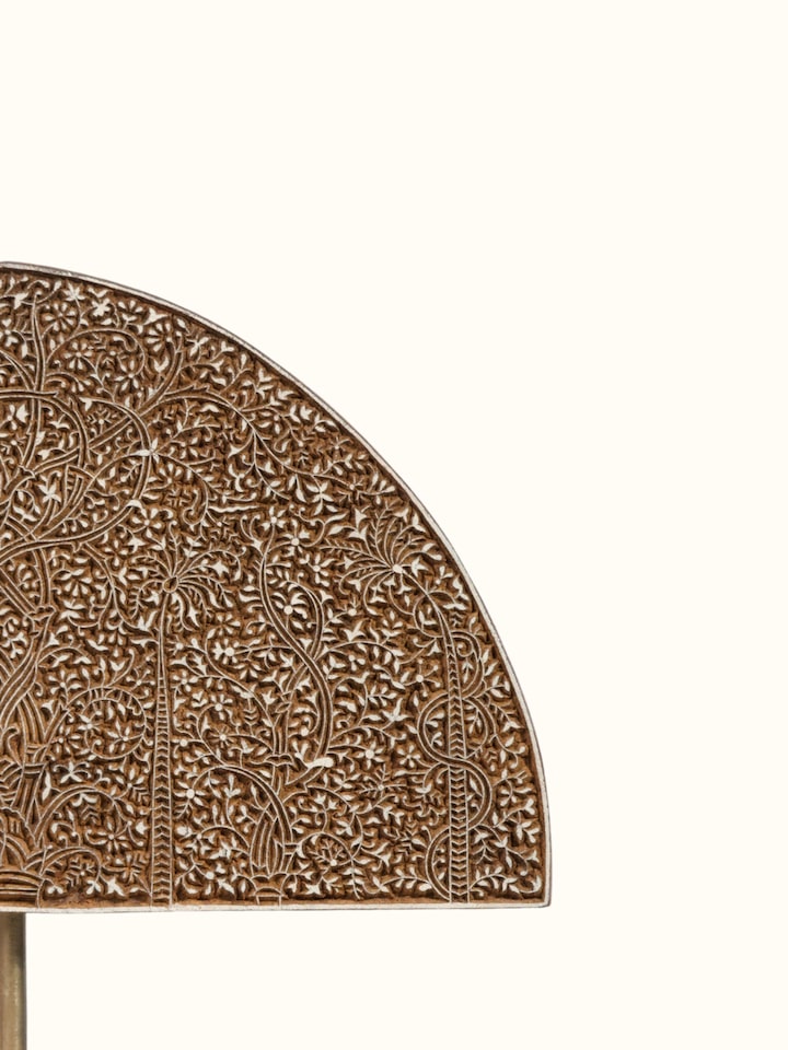 Detail shot of Sheesham Wood Carved Wooden Block