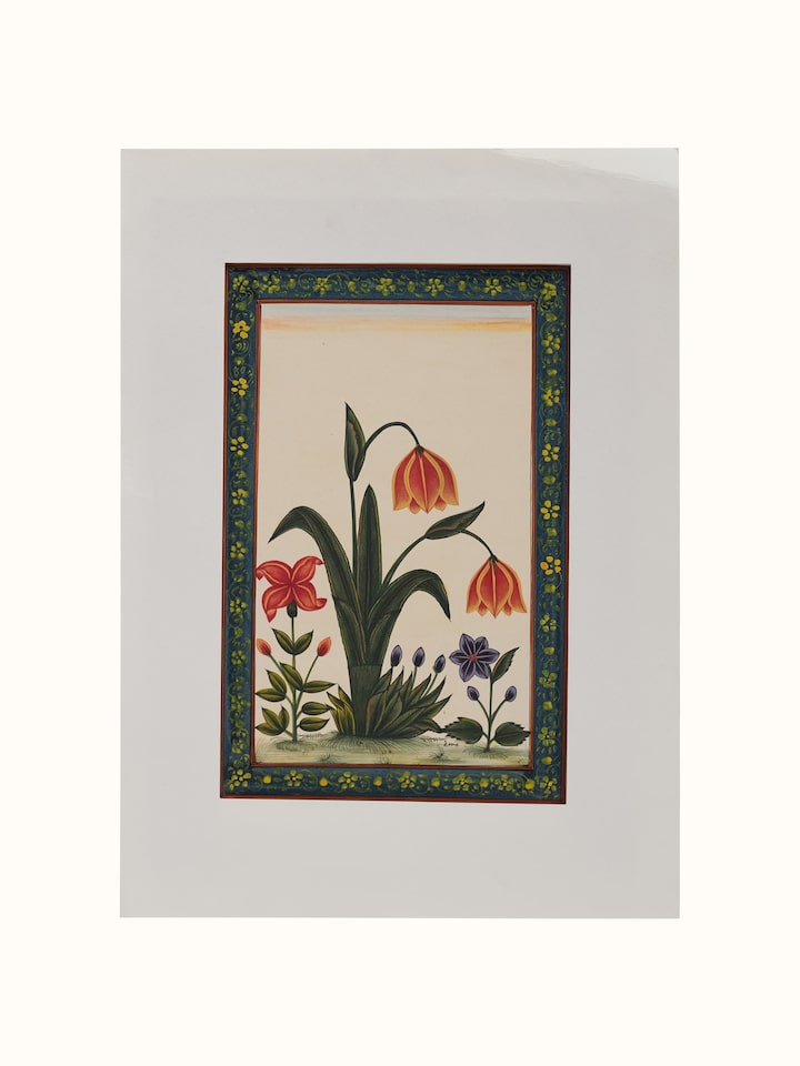 Front view of the Tulip Floral Boarder Miniature Painting