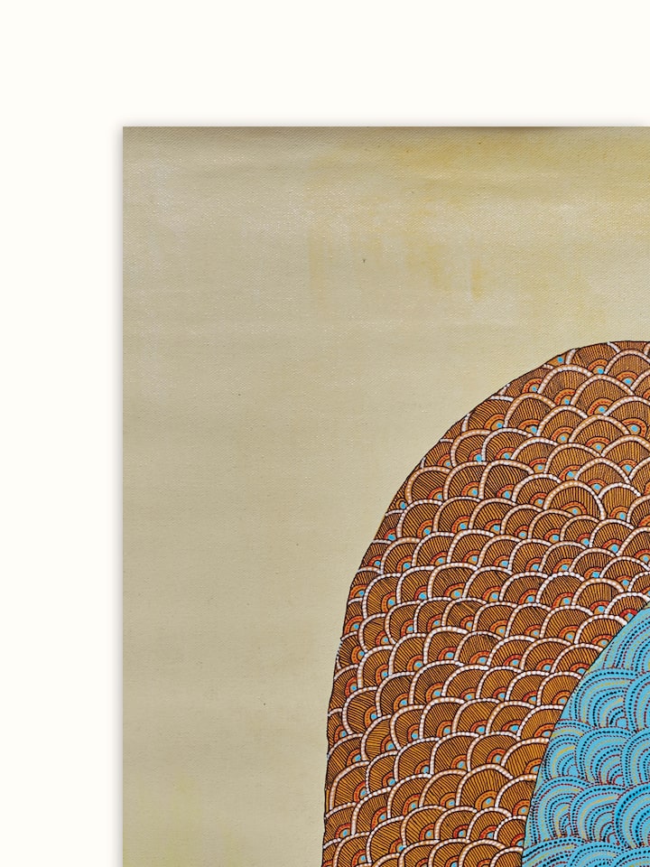 Close-up detail of the Before The Kill Gond Art
