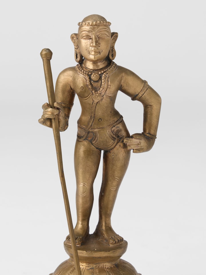 Detail view of the Bronze Cast Palani Muruga Idol