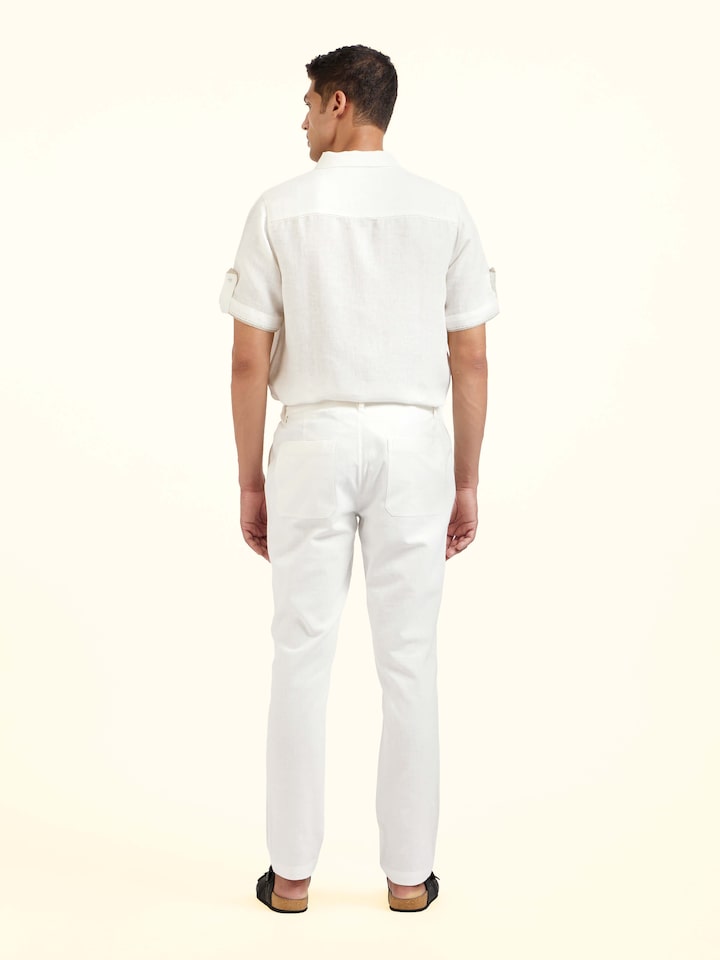 back view of cotton handloom elasticated lounge pants