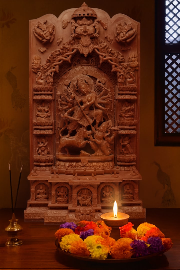 Lifestyle view of Stone Devi Idol