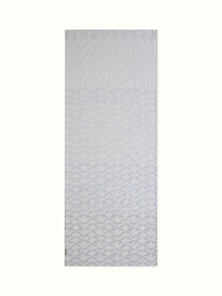 Parvat Indigo Ombre Cotton Silk Sanganeri Hand Block Printed Curtain, Long Door (9 Ft)