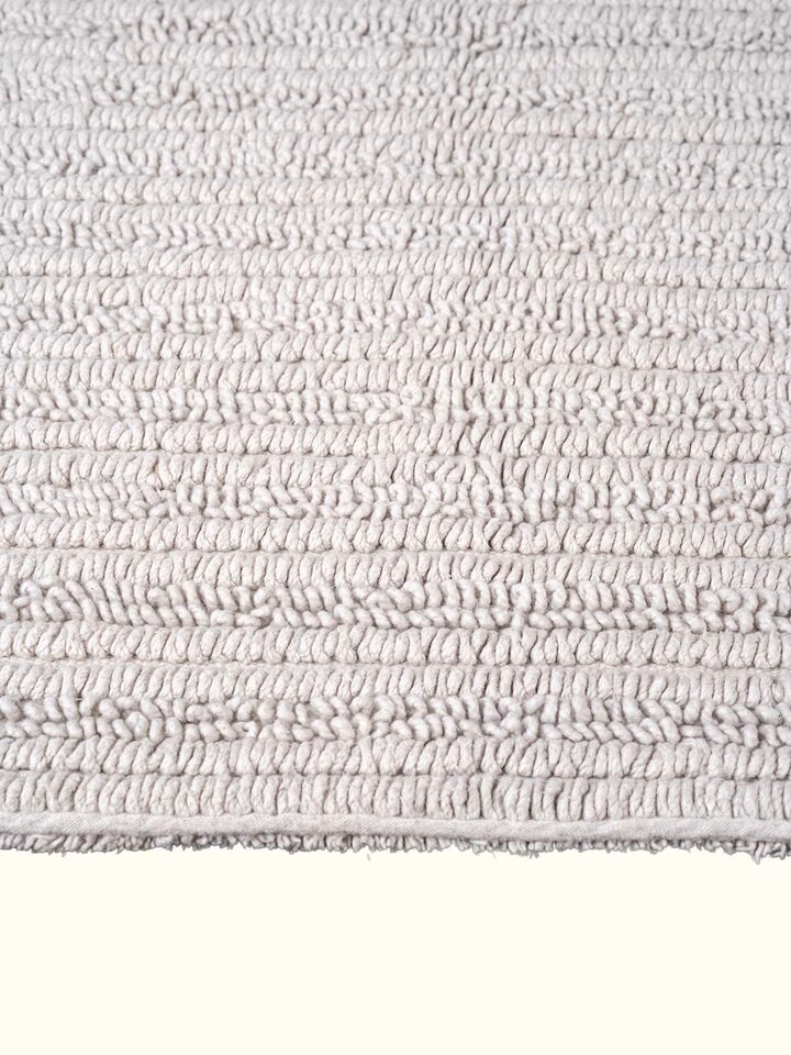 Nityam Vertical Stripes Beige Bath Mat