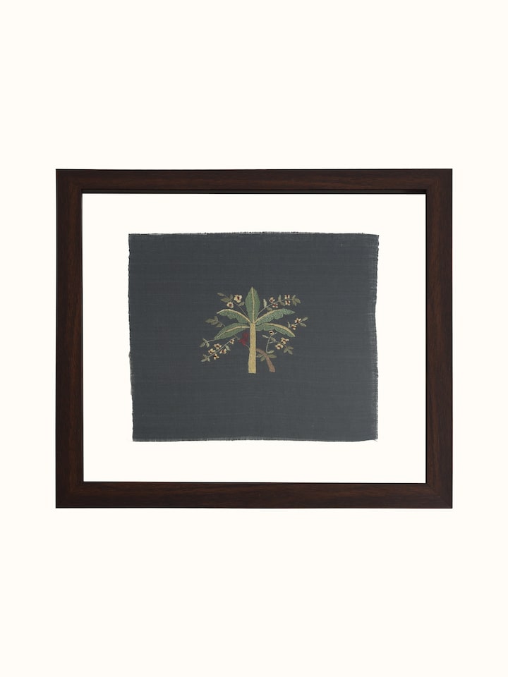 Front view of the Banana Tree Chamba Rumal Wall Hanging