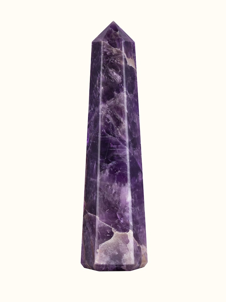 Front view of Gemstone Amethyst Wand | Healing Stone showing the stone's form and natural texture