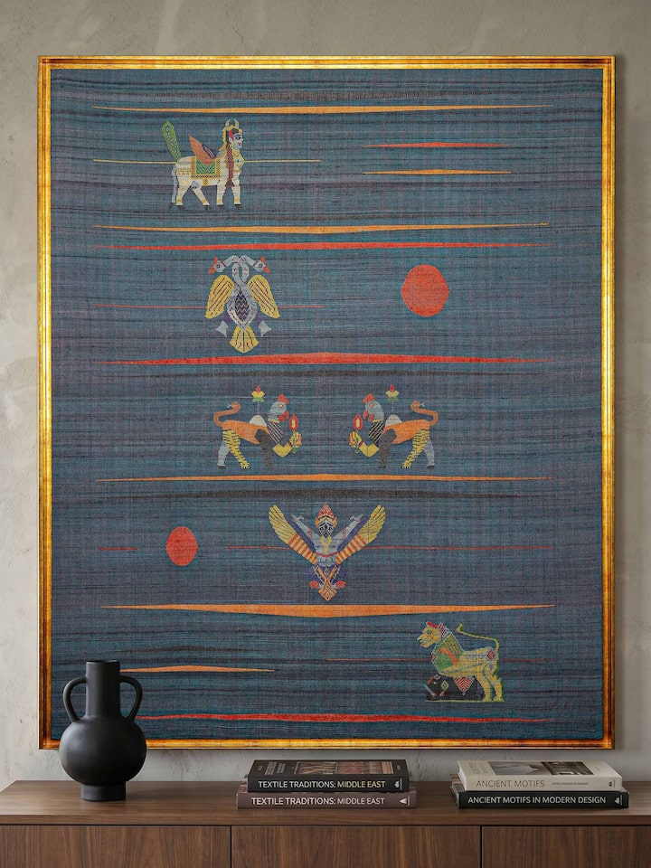 Styled view of Tattvatita Wall Hanging displayed against a styled backdrop