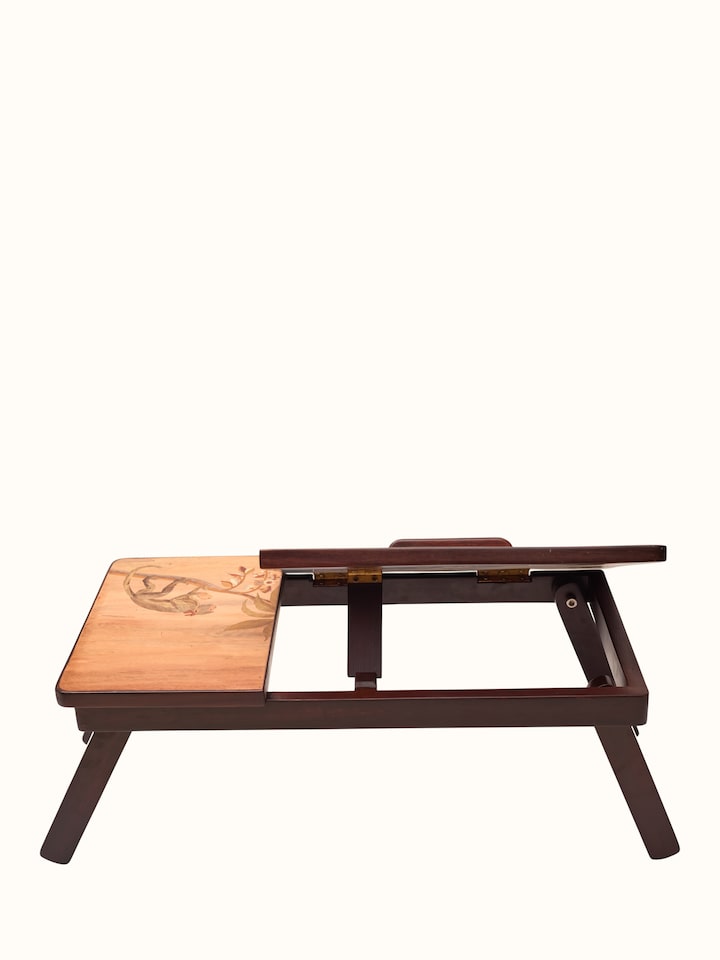 Top view of the Marquetry Teak Wood Laptop Table