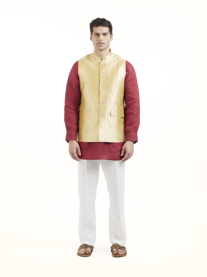 Yellow Banarasi Silk Jacket