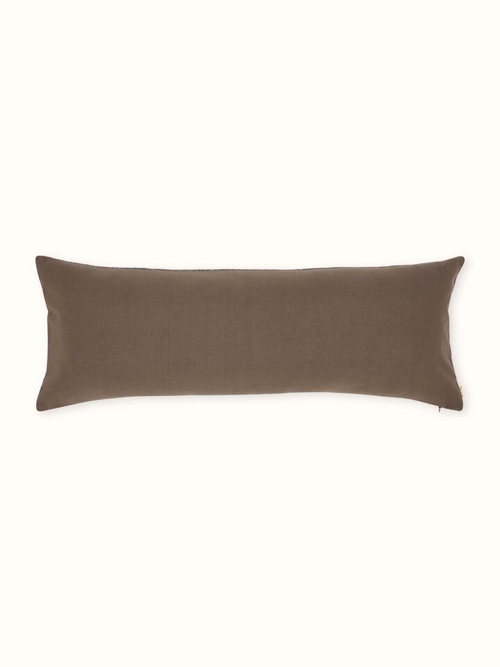 Parvat Brown Nature Inspired Silk Sanganeri Block Printed Cushion Cover