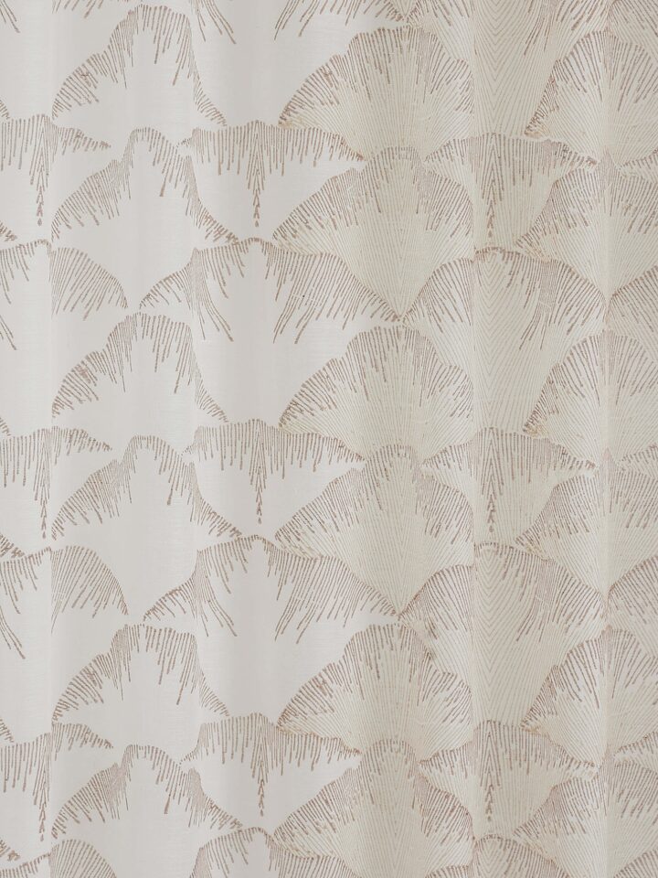 Parvat Beige Cotton Silk Sanganeri Hand Block Printed Curtain, Long Door (9 Ft)
