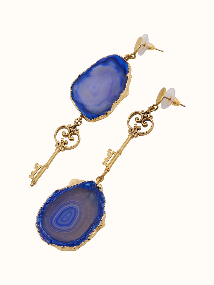 Detailed shot capturing the natural patterns and shine of the agate stones