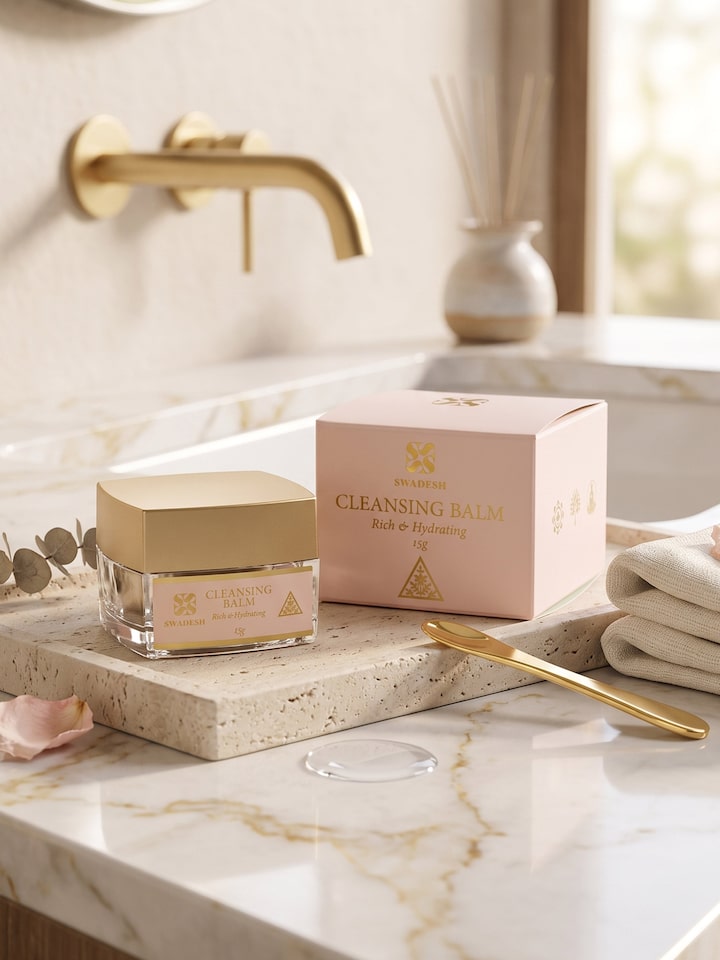 Styled view of Cleansing Balm Rich & Hydrating styled with related product elements