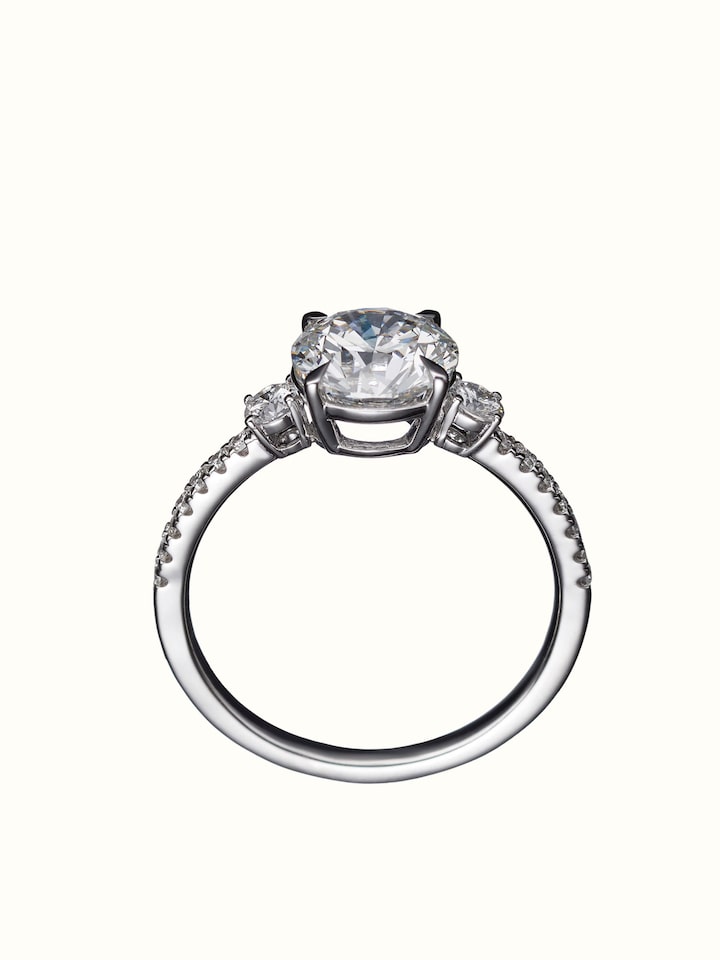 back view of open setting 14 karat gold ring