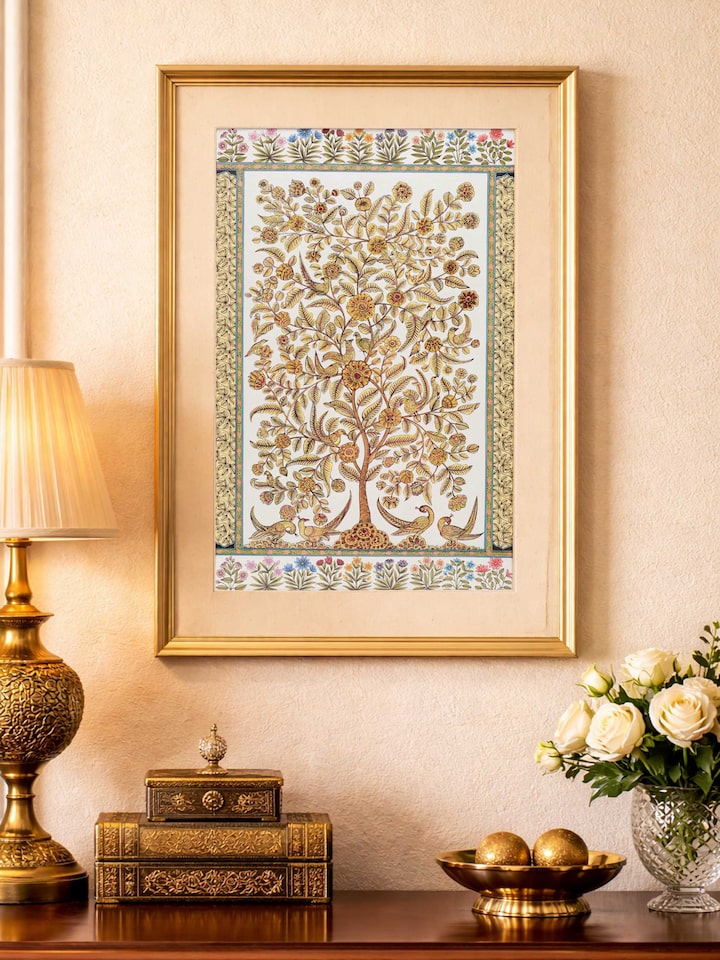 Left-side view of the Tree Of Life Floral Miniature Painting