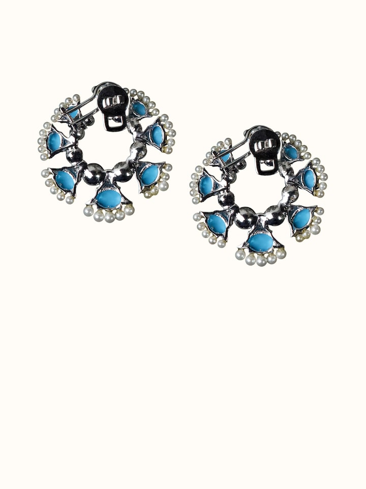 Back view of Silver Smithing Stud Earrings showing the back and clasp detail