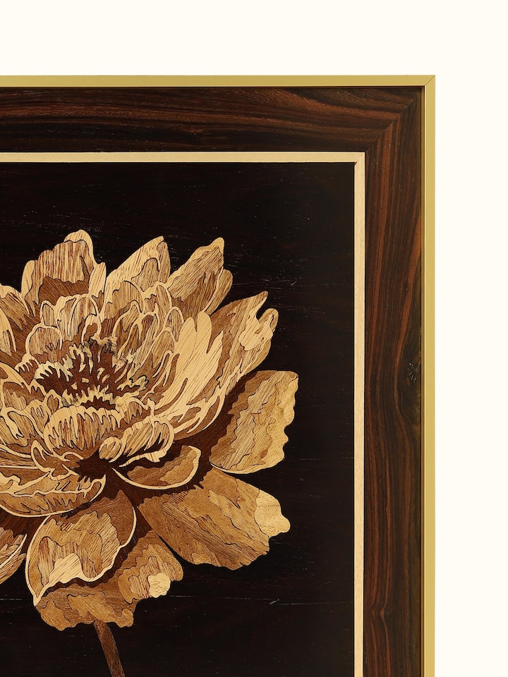 Left-side view of the Flower Mysore Rosewood Inlay