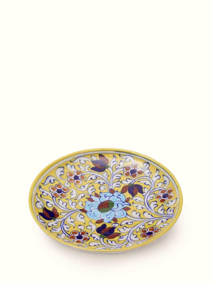 Top view of Blue Pottery Ceramic Decorative Plate
