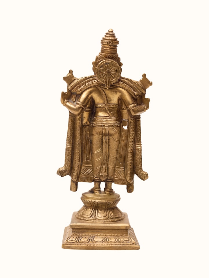 Back view of the Brass Balaji Standing Idol