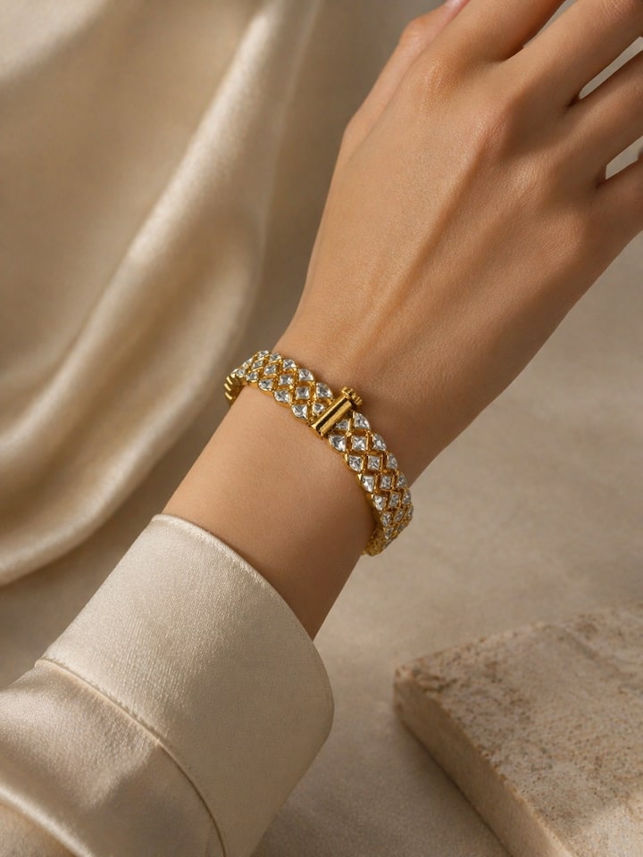Silver Smithing Gold Plated Bangle by Swadesh