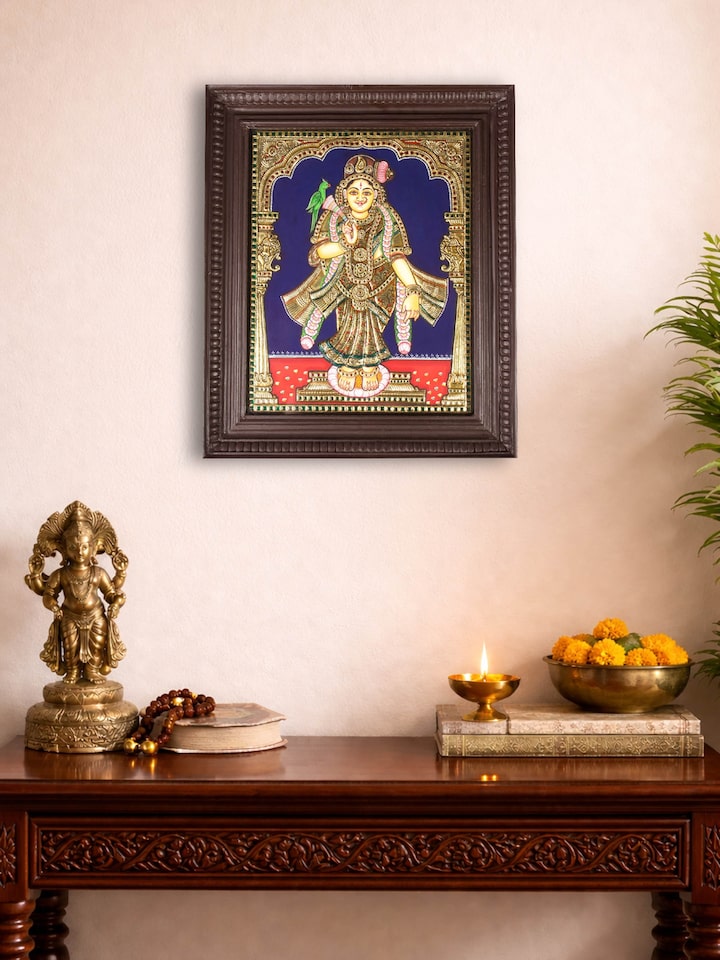 Front view of the Tanjore Andal Thanjavur Painting