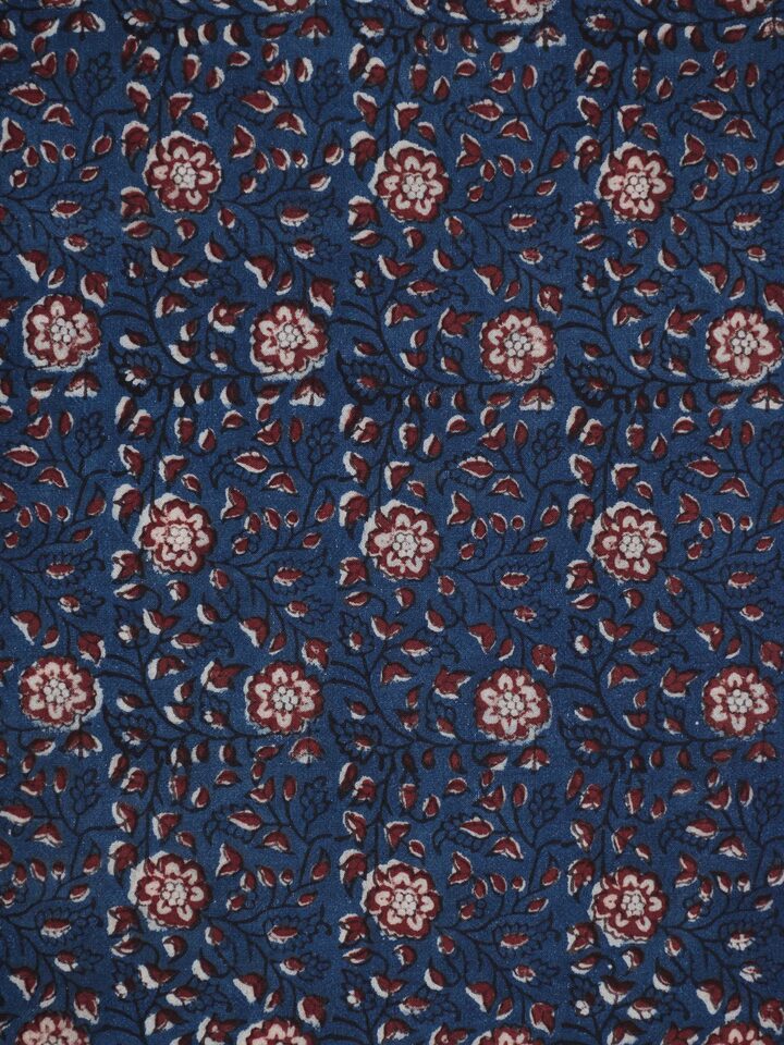 Puspita Indigo Cotton Dabu Hand Block Printed Dinner Napkin (6 Pcs)