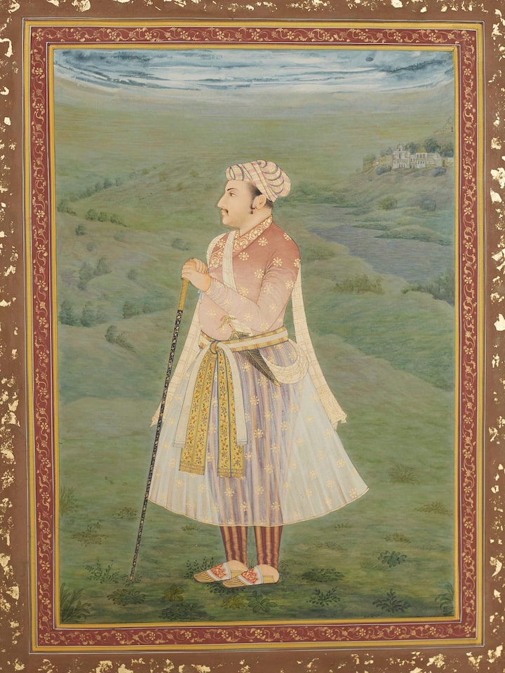 Close-up detail of the Portrait Male Porress Miniature Painting
