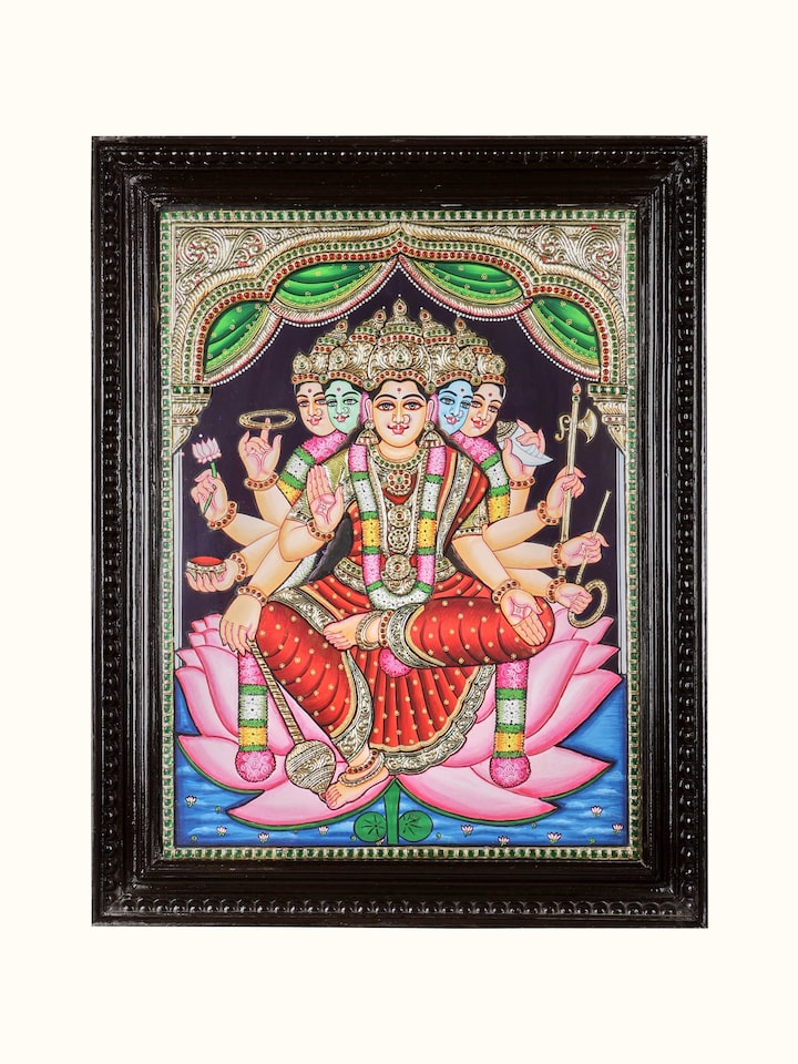Front view of the Gayatri Devi Thanjavur Painting