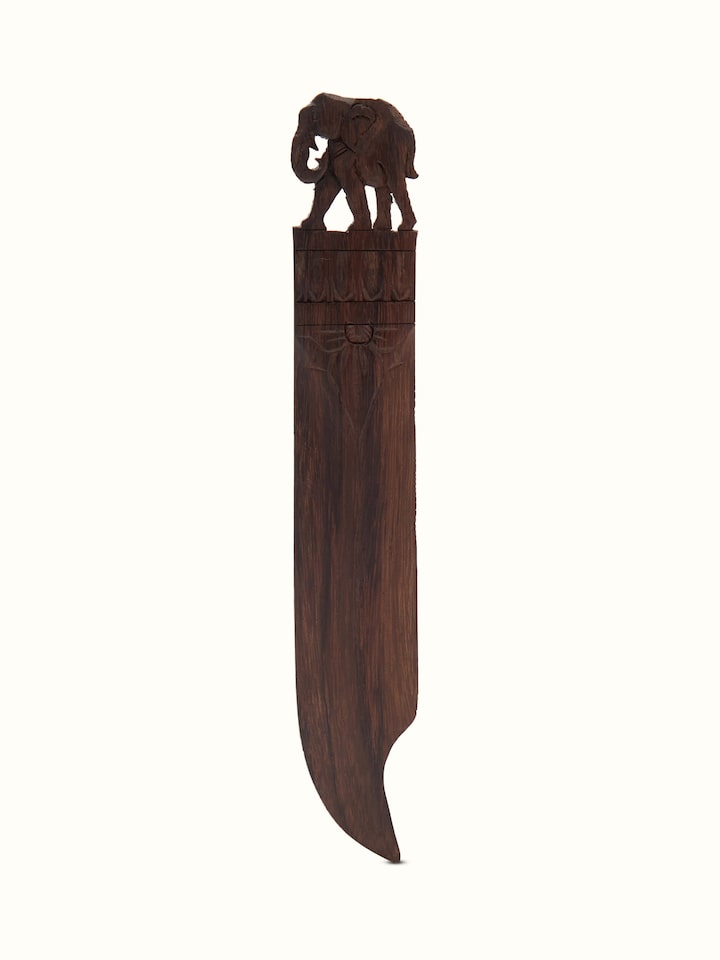 Main view of Carved Rosewood Elephant Paper Cutter