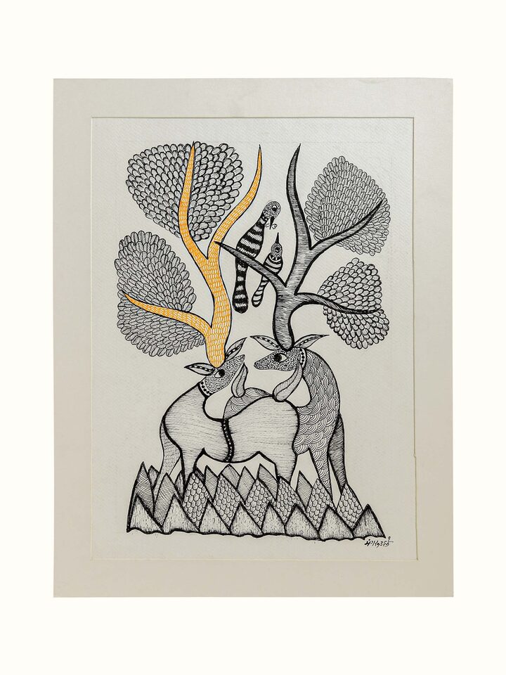 Front view of the Forest Serenity Gond Art