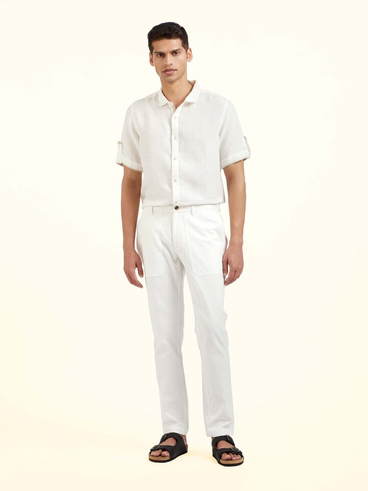 front view of cotton handloom elasticated lounge pants