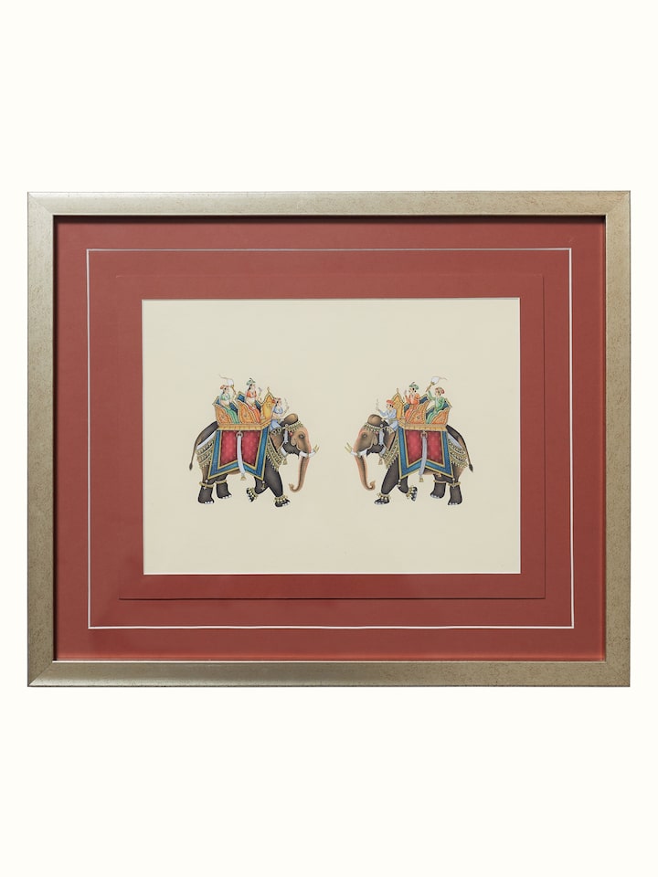 Front view of the Royal Elephant Savari Miniature Painting