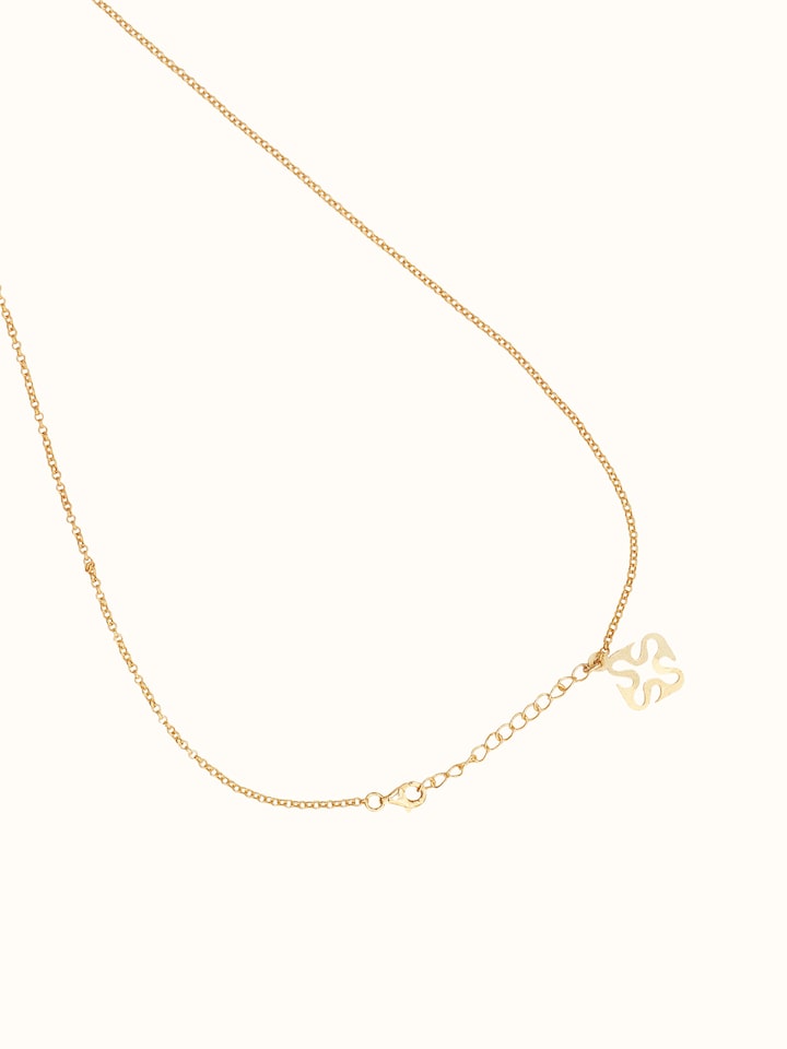 Detail shot of silver smithing pendant & chain