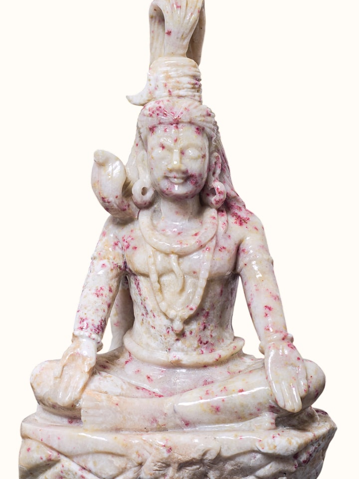 Detailed view of the Stone Carved Lord Shiva Idol