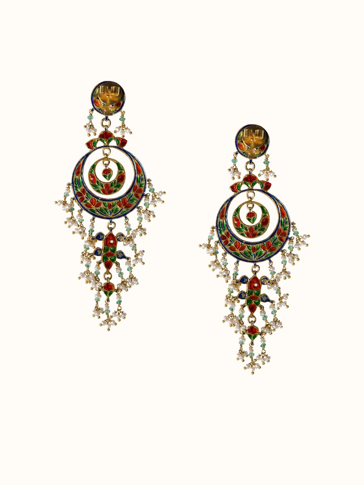 Back view of the Partash 18 Karat Gold Drop Earrings
