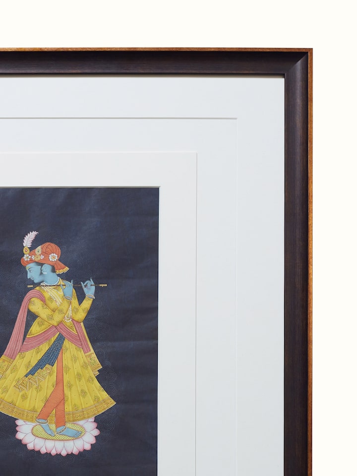 Close-up detail of the Krishna Miniature Painting