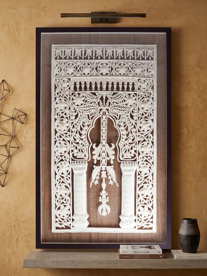 Left-side view of the Sholapith Jharokha Wall Hanging