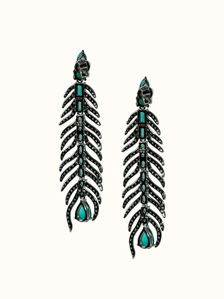 Back view of Silver Smithing Drop Earrings showing the back and clasp detail