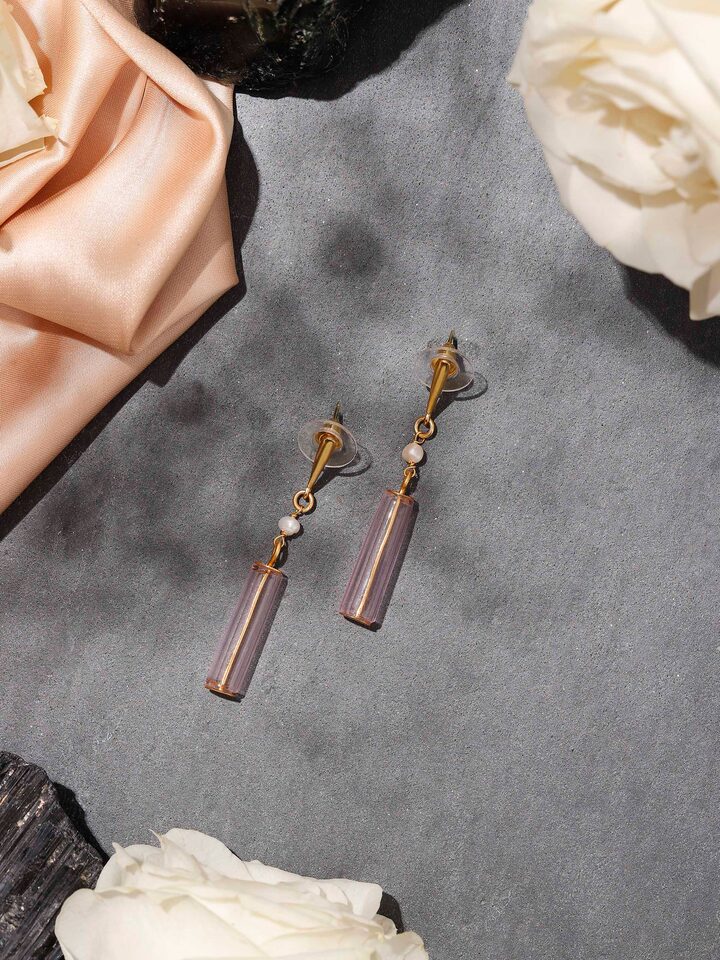 Silver Flame Glass Drop Earrings