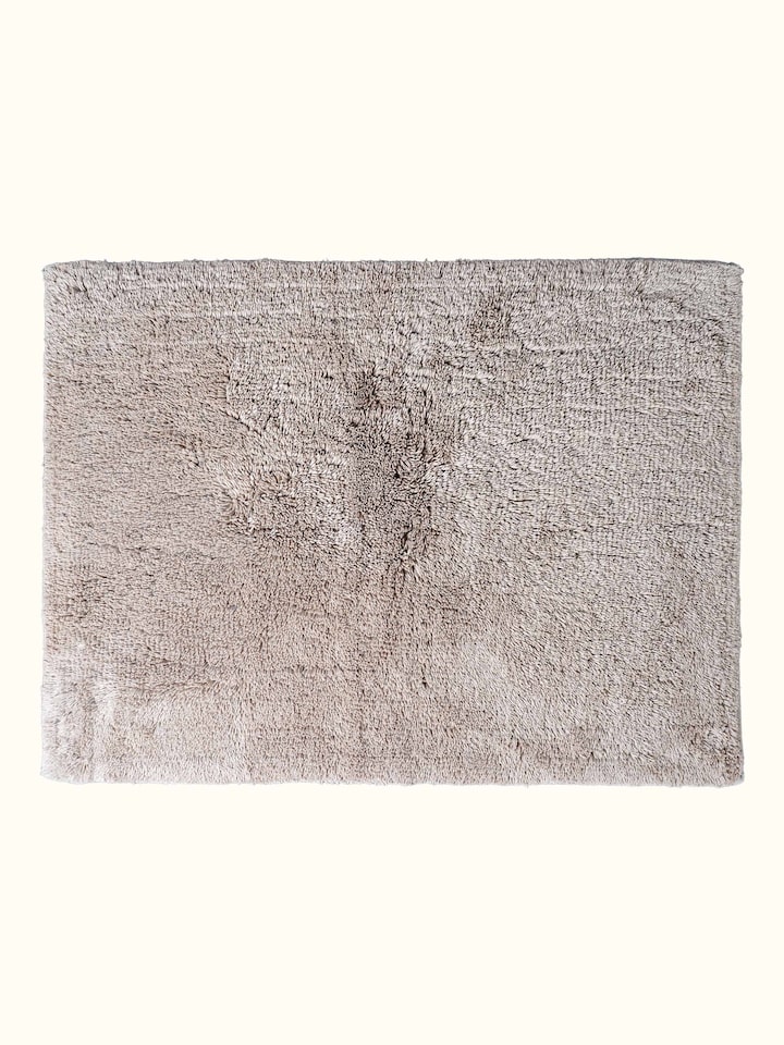 Nityam Solid Bamboo Cotton Beige Bath Mat